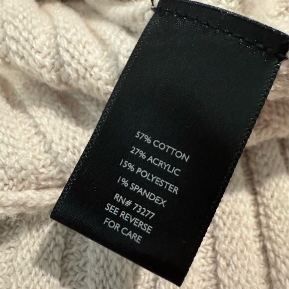 Simply Vera Wang Ivory Lagenlook Sweater Minimalist Asymmetrical Cableknit READ - Picture 6 of 11